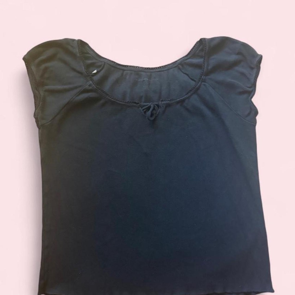 Black Brandy Melville crop top with bow front tie